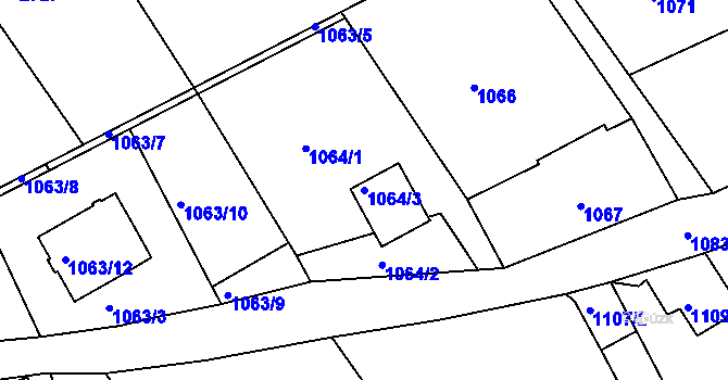 Parcela st. 1064/3 v KÚ Šluknov, Katastrální mapa
