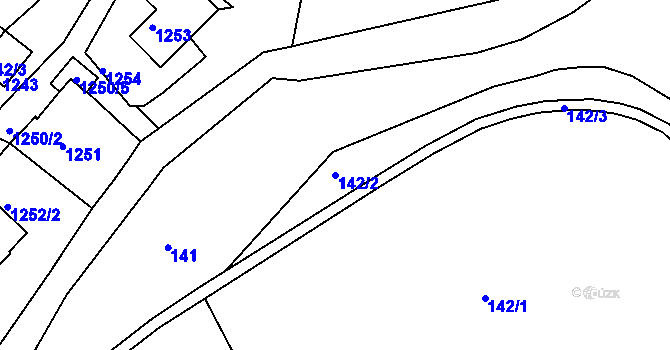 Parcela st. 142/2 v KÚ Šluknov, Katastrální mapa