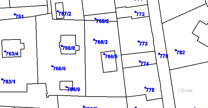 Parcela st. 766/6 v KÚ Šluknov, Katastrální mapa