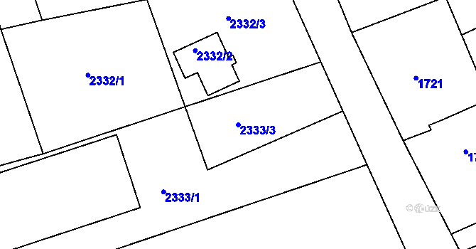 Parcela st. 2333/3 v KÚ Šluknov, Katastrální mapa