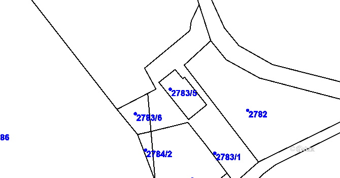 Parcela st. 2783/5 v KÚ Šluknov, Katastrální mapa