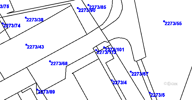 Parcela st. 2273/112 v KÚ Šluknov, Katastrální mapa