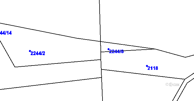 Parcela st. 2244/13 v KÚ Šluknov, Katastrální mapa
