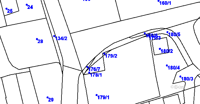 Parcela st. 178/2 v KÚ Šluknov, Katastrální mapa