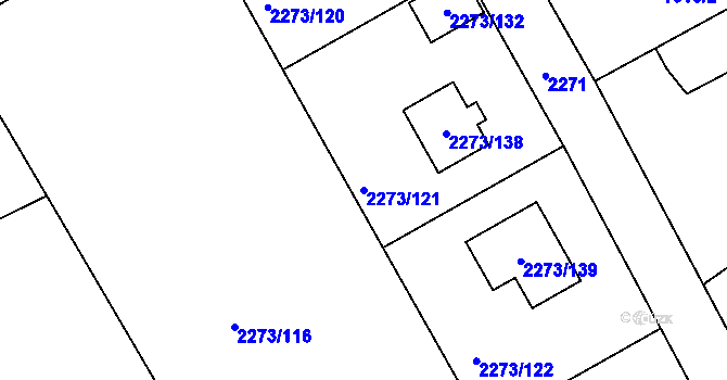 Parcela st. 2273/121 v KÚ Šluknov, Katastrální mapa