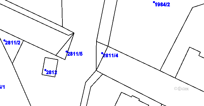 Parcela st. 2811/4 v KÚ Šluknov, Katastrální mapa