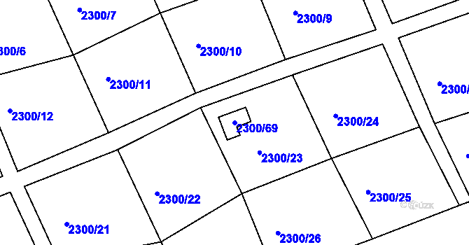 Parcela st. 2300/69 v KÚ Šluknov, Katastrální mapa