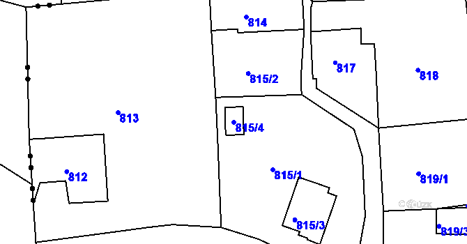 Parcela st. 815/4 v KÚ Šluknov, Katastrální mapa