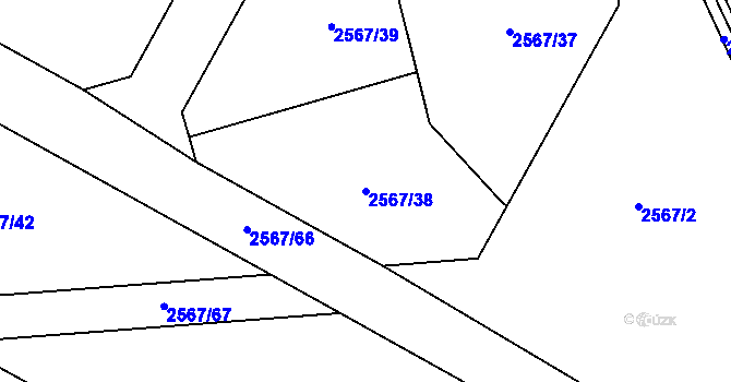 Parcela st. 2567/38 v KÚ Šluknov, Katastrální mapa