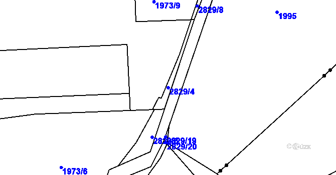 Parcela st. 2829/4 v KÚ Šluknov, Katastrální mapa