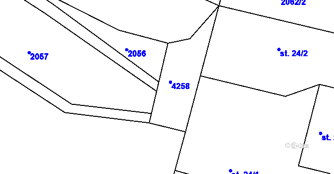 Parcela st. 24/3 v KÚ Šonov u Broumova, Katastrální mapa