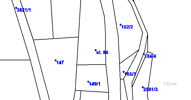 Parcela st. 84 v KÚ Šonov u Broumova, Katastrální mapa