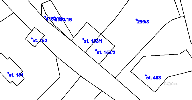 Parcela st. 153/2 v KÚ Šonov u Broumova, Katastrální mapa