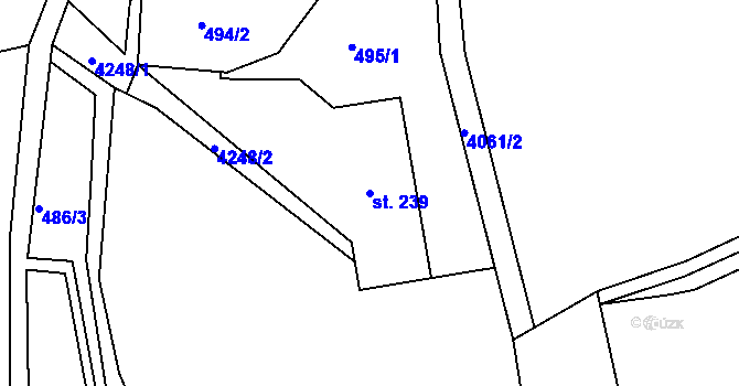 Parcela st. 239 v KÚ Šonov u Broumova, Katastrální mapa