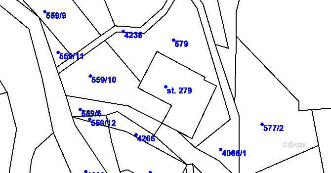 Parcela st. 279 v KÚ Šonov u Broumova, Katastrální mapa
