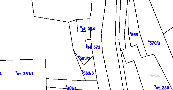 Parcela st. 372 v KÚ Šonov u Broumova, Katastrální mapa
