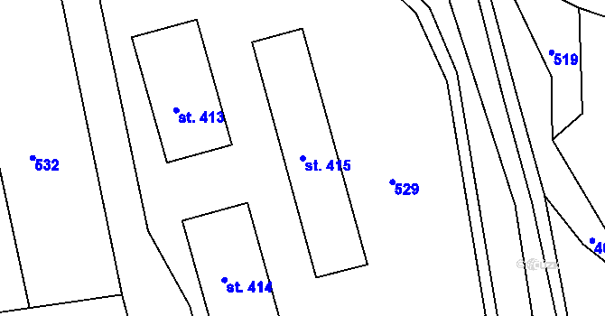 Parcela st. 415 v KÚ Šonov u Broumova, Katastrální mapa