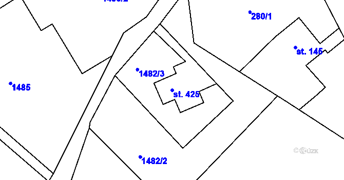 Parcela st. 425 v KÚ Šonov u Broumova, Katastrální mapa