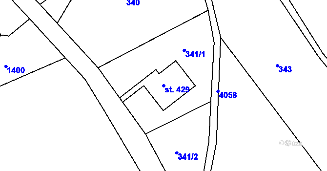 Parcela st. 429 v KÚ Šonov u Broumova, Katastrální mapa