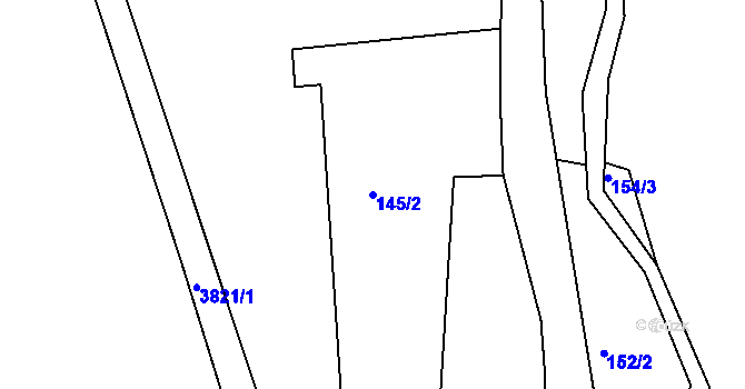 Parcela st. 145/2 v KÚ Šonov u Broumova, Katastrální mapa