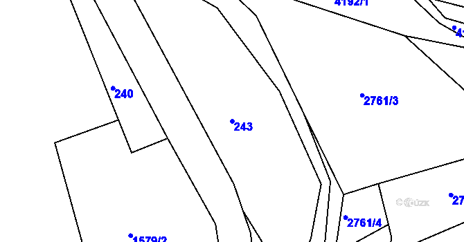 Parcela st. 243 v KÚ Šonov u Broumova, Katastrální mapa