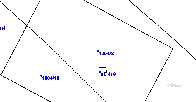 Parcela st. 1004/2 v KÚ Šonov u Broumova, Katastrální mapa