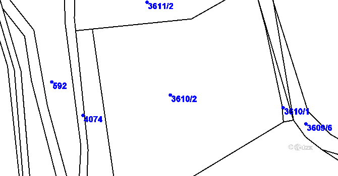Parcela st. 3610 v KÚ Šonov u Broumova, Katastrální mapa