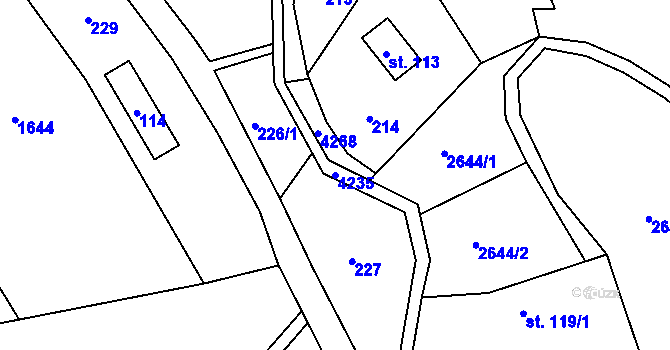 Parcela st. 4235 v KÚ Šonov u Broumova, Katastrální mapa