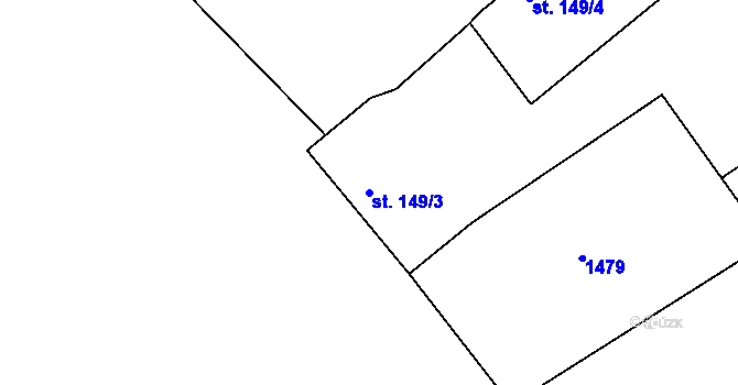 Parcela st. 149/3 v KÚ Šonov u Broumova, Katastrální mapa