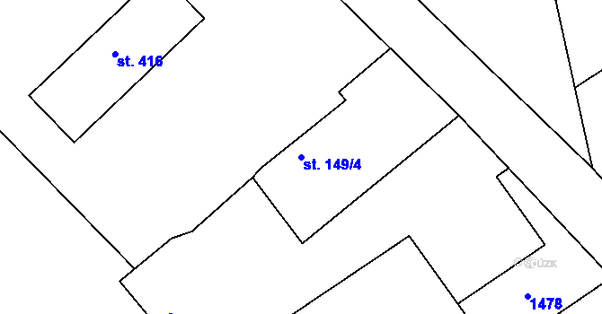 Parcela st. 149/4 v KÚ Šonov u Broumova, Katastrální mapa