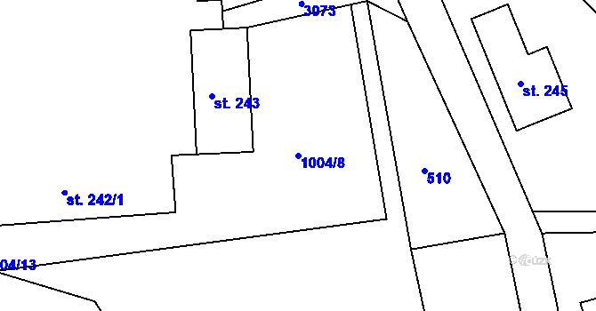 Parcela st. 1004/8 v KÚ Šonov u Broumova, Katastrální mapa