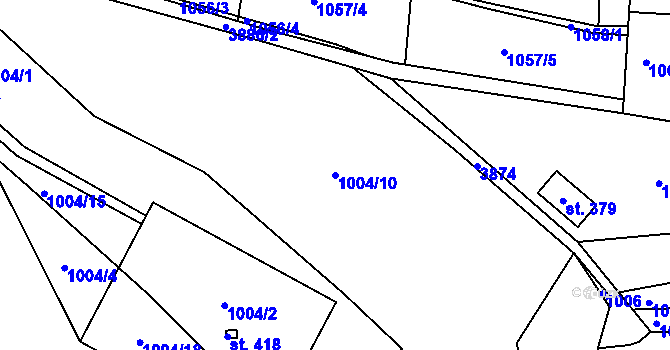 Parcela st. 1004/10 v KÚ Šonov u Broumova, Katastrální mapa