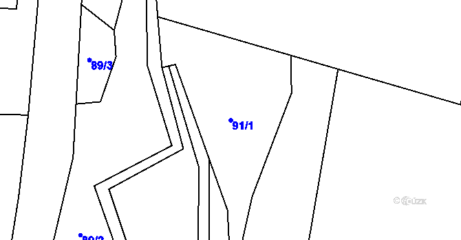 Parcela st. 91/1 v KÚ Šonov u Broumova, Katastrální mapa