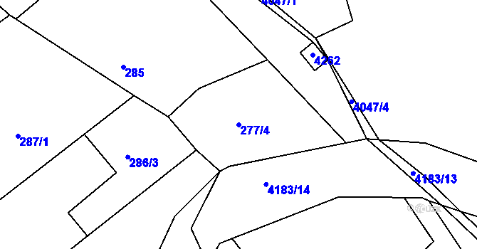 Parcela st. 277/4 v KÚ Šonov u Broumova, Katastrální mapa