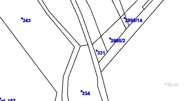 Parcela st. 331 v KÚ Šonov u Broumova, Katastrální mapa