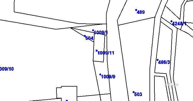 Parcela st. 1009/11 v KÚ Šonov u Broumova, Katastrální mapa