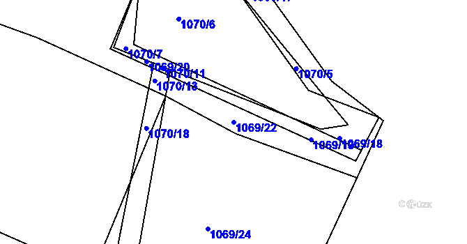 Parcela st. 1069/22 v KÚ Šonov u Broumova, Katastrální mapa