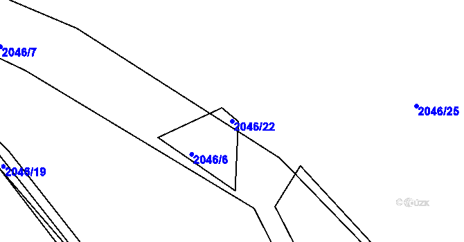 Parcela st. 2046/22 v KÚ Šonov u Broumova, Katastrální mapa
