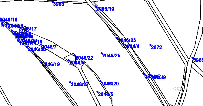 Parcela st. 2046/25 v KÚ Šonov u Broumova, Katastrální mapa