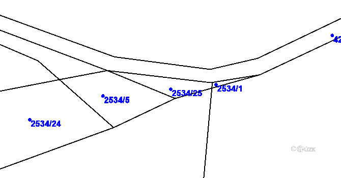 Parcela st. 2534/25 v KÚ Šonov u Broumova, Katastrální mapa