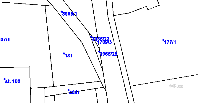 Parcela st. 3965/25 v KÚ Šonov u Broumova, Katastrální mapa