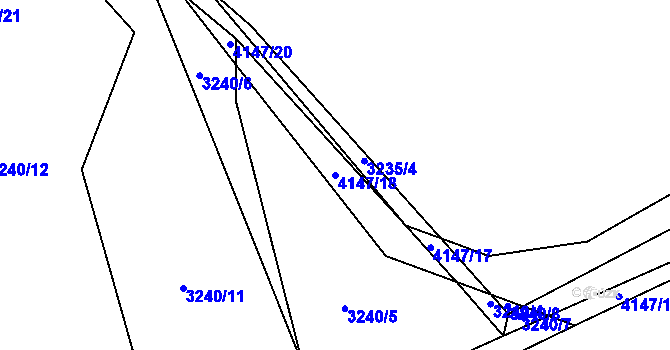 Parcela st. 4147/18 v KÚ Šonov u Broumova, Katastrální mapa