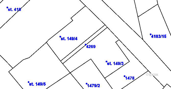 Parcela st. 4269 v KÚ Šonov u Broumova, Katastrální mapa