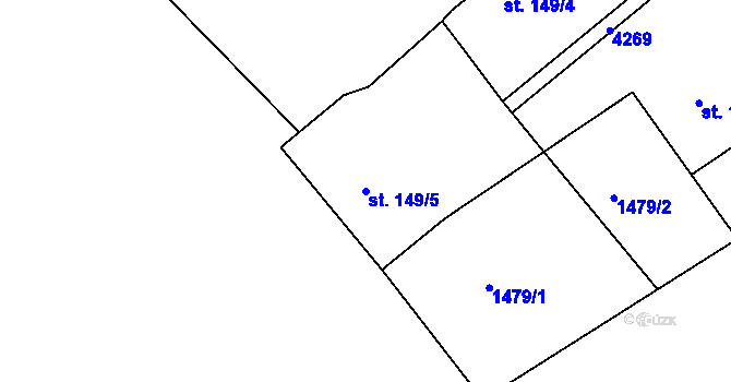 Parcela st. 149/5 v KÚ Šonov u Broumova, Katastrální mapa
