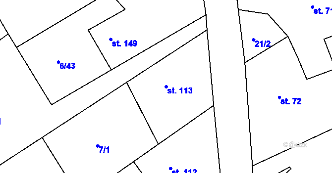 Parcela st. 113 v KÚ Šonov u Nového Města nad Metují, Katastrální mapa