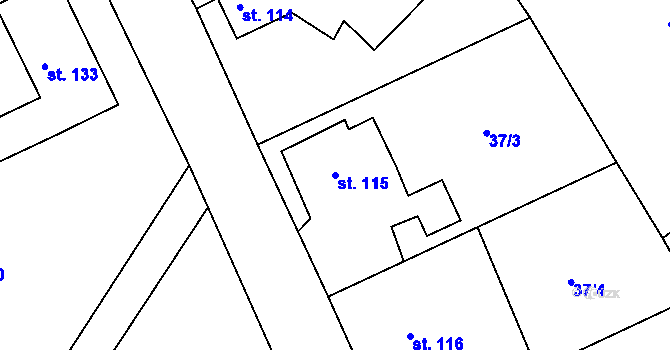 Parcela st. 115 v KÚ Šonov u Nového Města nad Metují, Katastrální mapa
