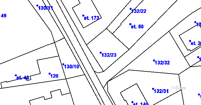 Parcela st. 132/23 v KÚ Šonov u Nového Města nad Metují, Katastrální mapa