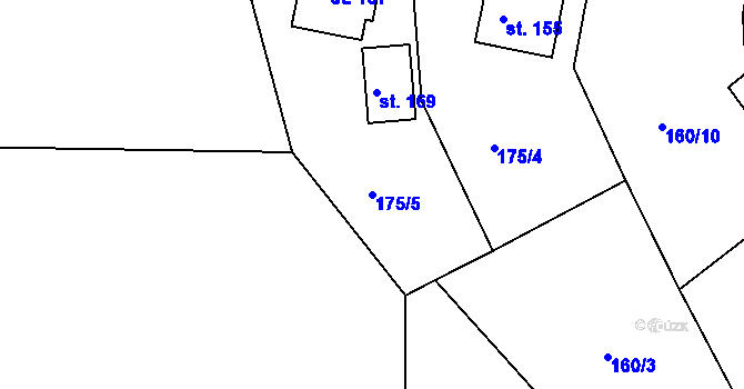 Parcela st. 175/5 v KÚ Šonov u Nového Města nad Metují, Katastrální mapa