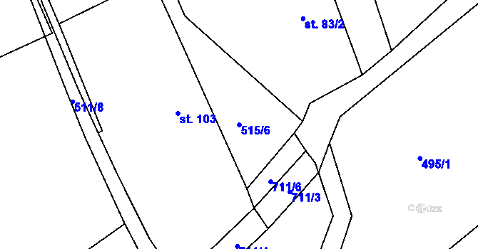 Parcela st. 515/6 v KÚ Šonov u Nového Města nad Metují, Katastrální mapa