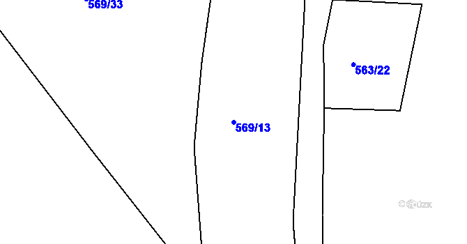 Parcela st. 569/13 v KÚ Šonov u Nového Města nad Metují, Katastrální mapa